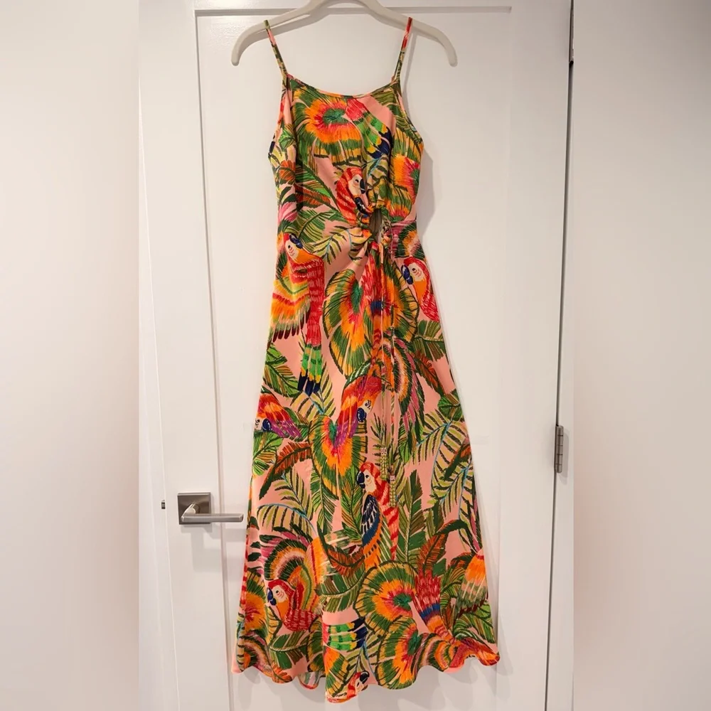 FARM Rio Strapless Dress with Tropical Print - Picture 2 of 12